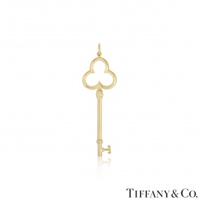 Tiffany & Co. Yellow Gold Open Trefoil Key Pendant